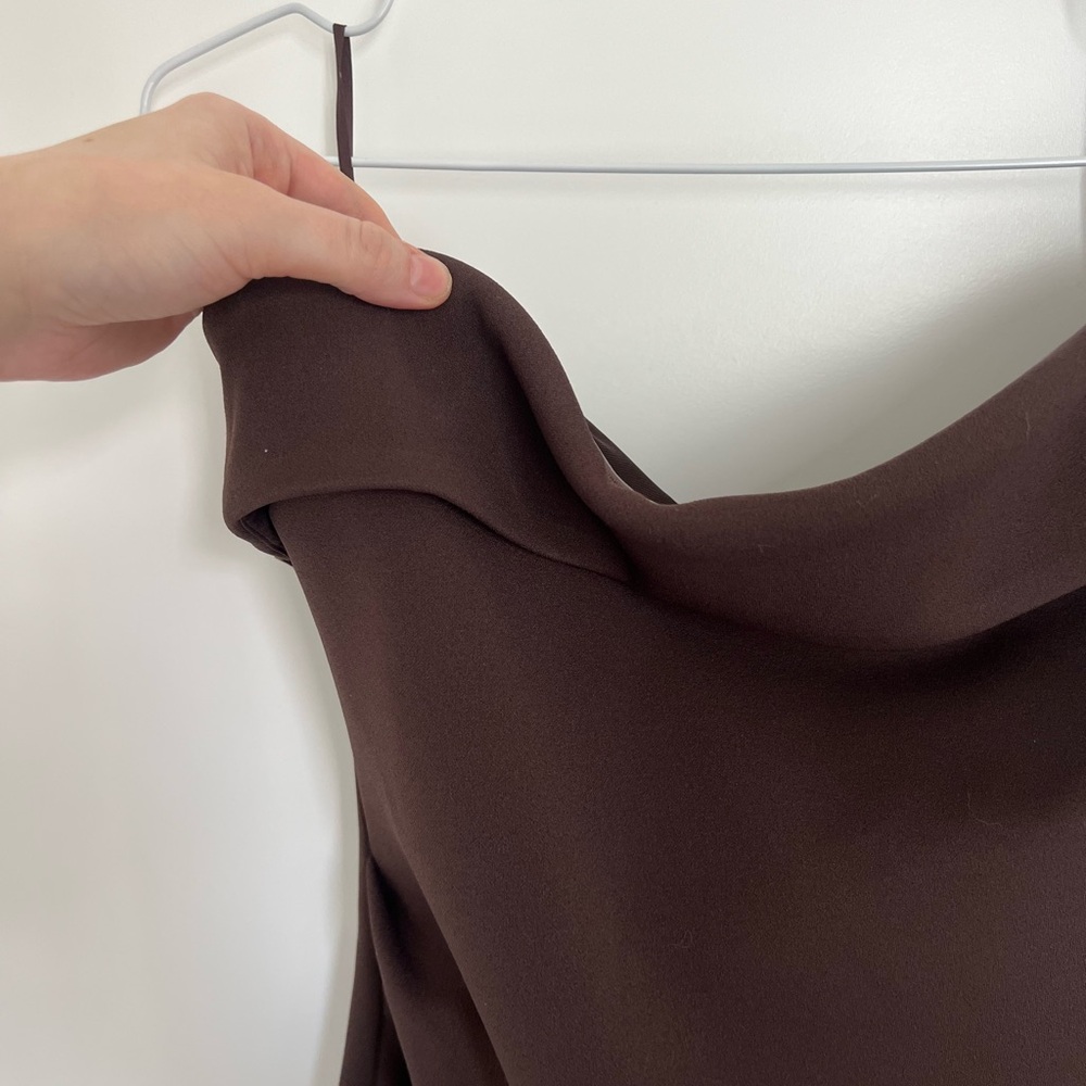 Aritzia BABATON Strapless Figureknit Dress in Rich Mocha Brown - Picture 2 of 4
